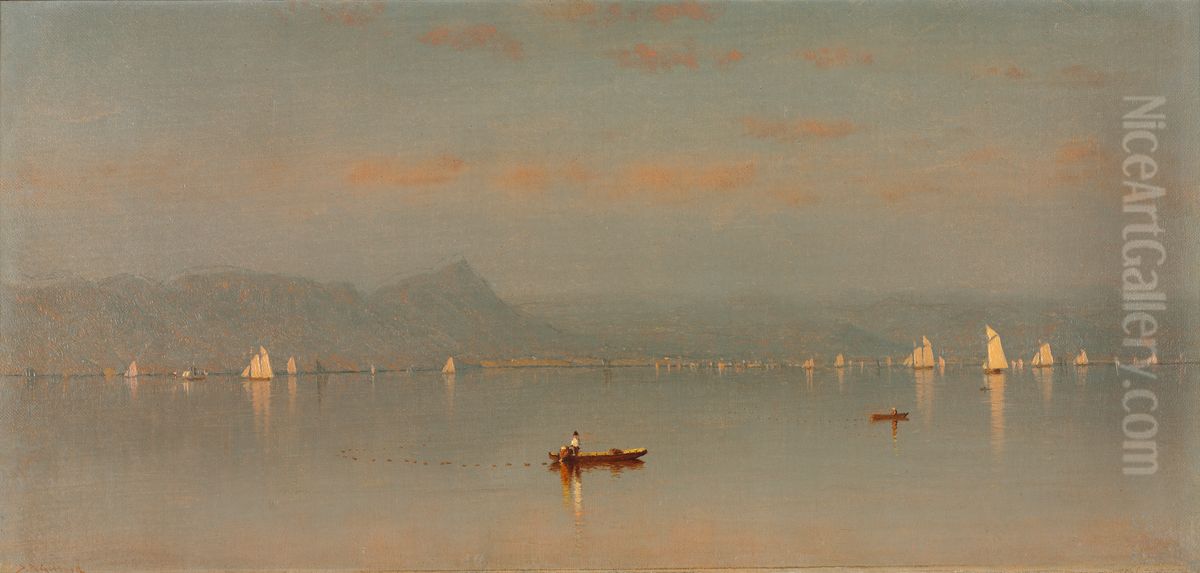 Haverstraw Bay Oil Painting by Sanford Robinson Gifford