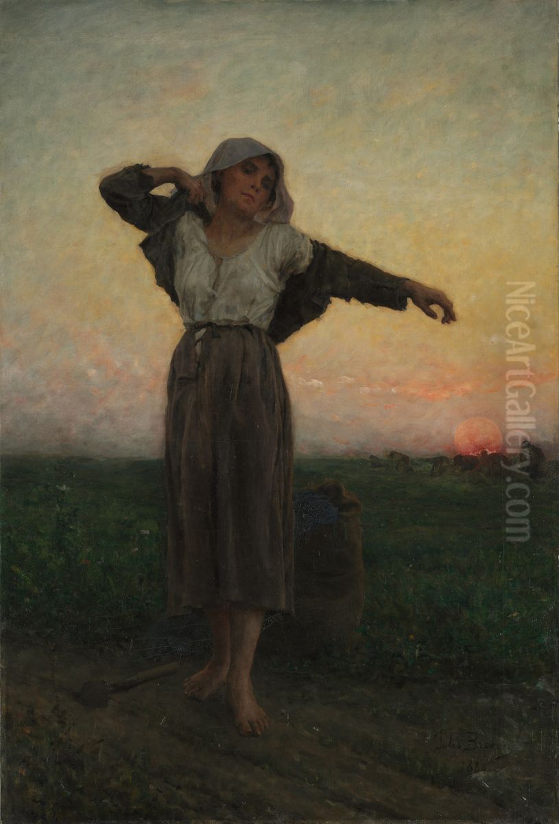 The Tired Gleaner Oil Painting by Jules Breton