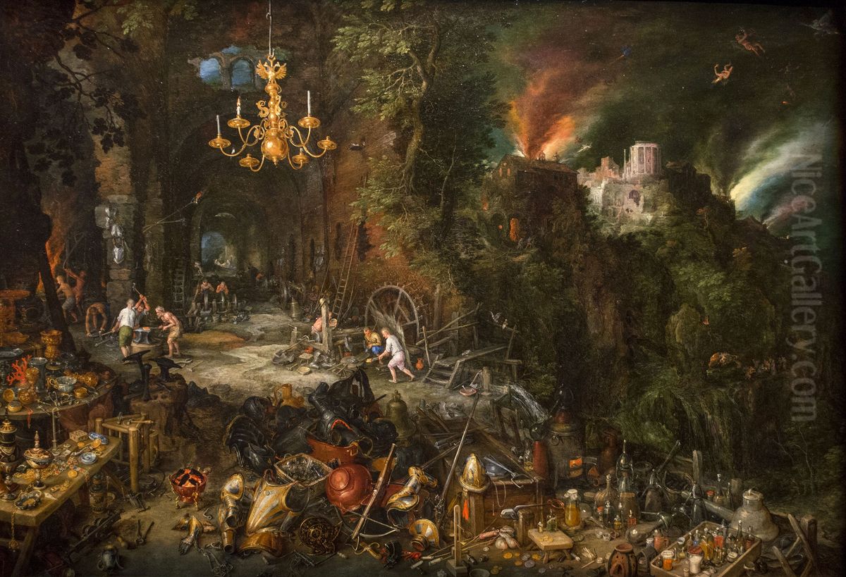 Allegory of Fire Oil Painting by Jan Brughel