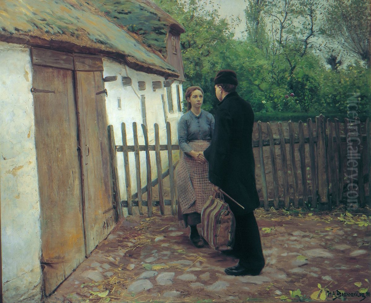 The parting Oil Painting by H. A. Brendekilde