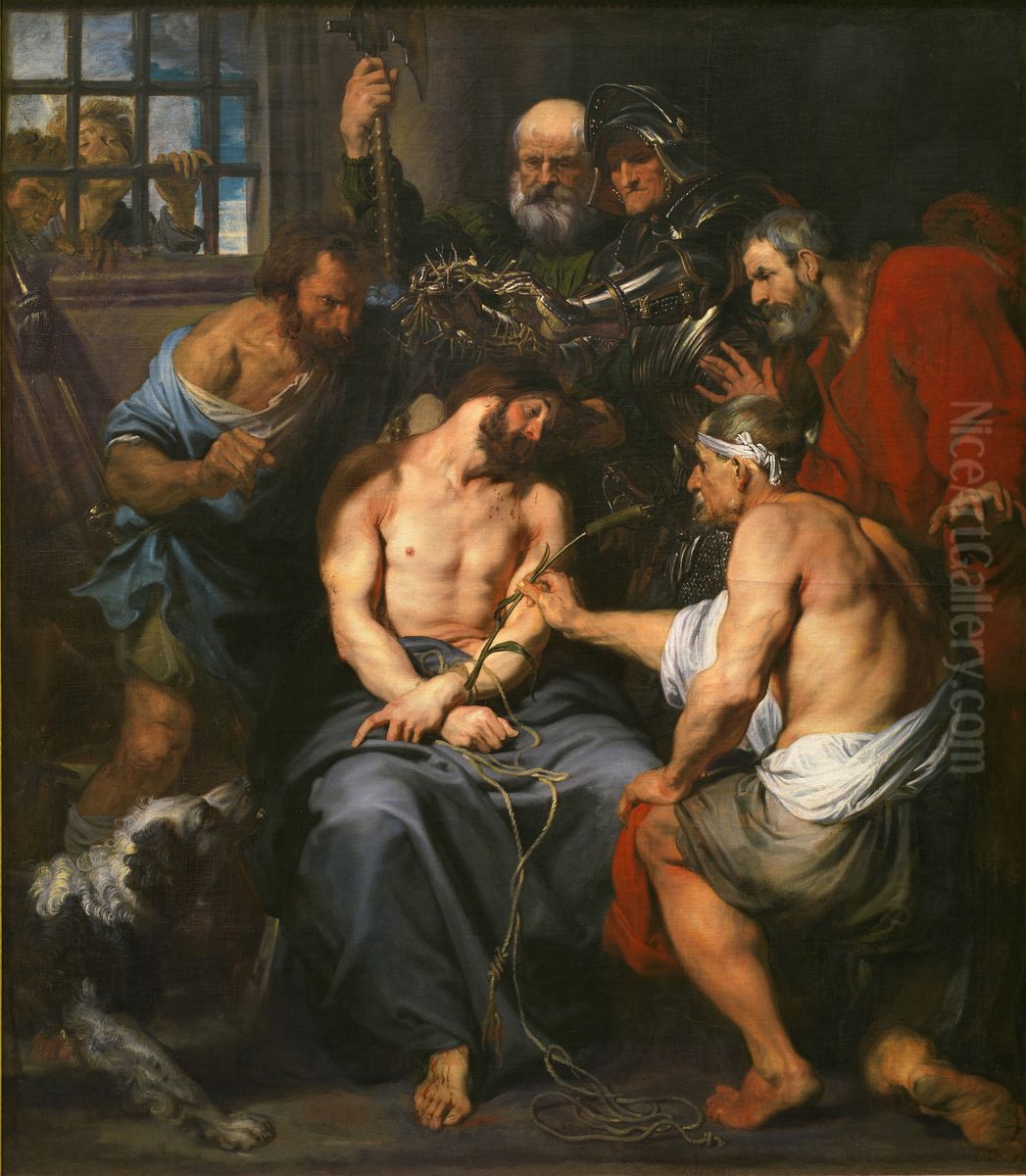 Christ Crowned with Thorns Oil Painting by Sir Anthony Van Dyck