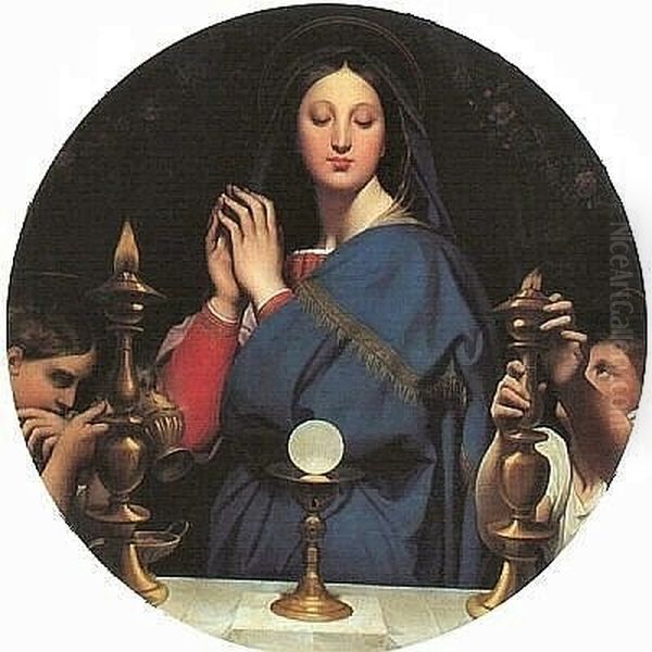 The Virgin Adoring the Host Oil Painting by Jean Auguste Dominique Ingres