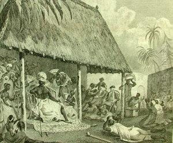 The King Of Dahomy's Levee Oil Painting by Francis Chesham