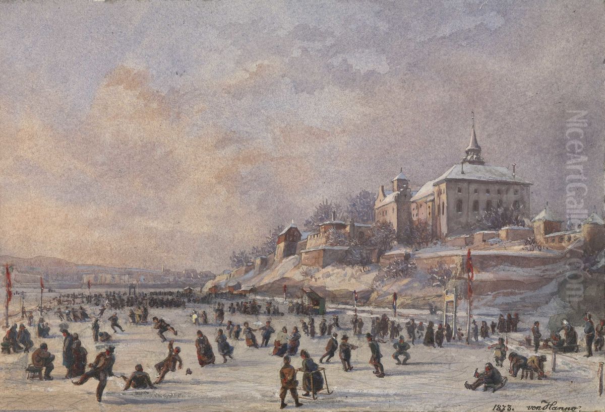 Christiania Skoitebane Oil Painting by Wilhelm von Hanno