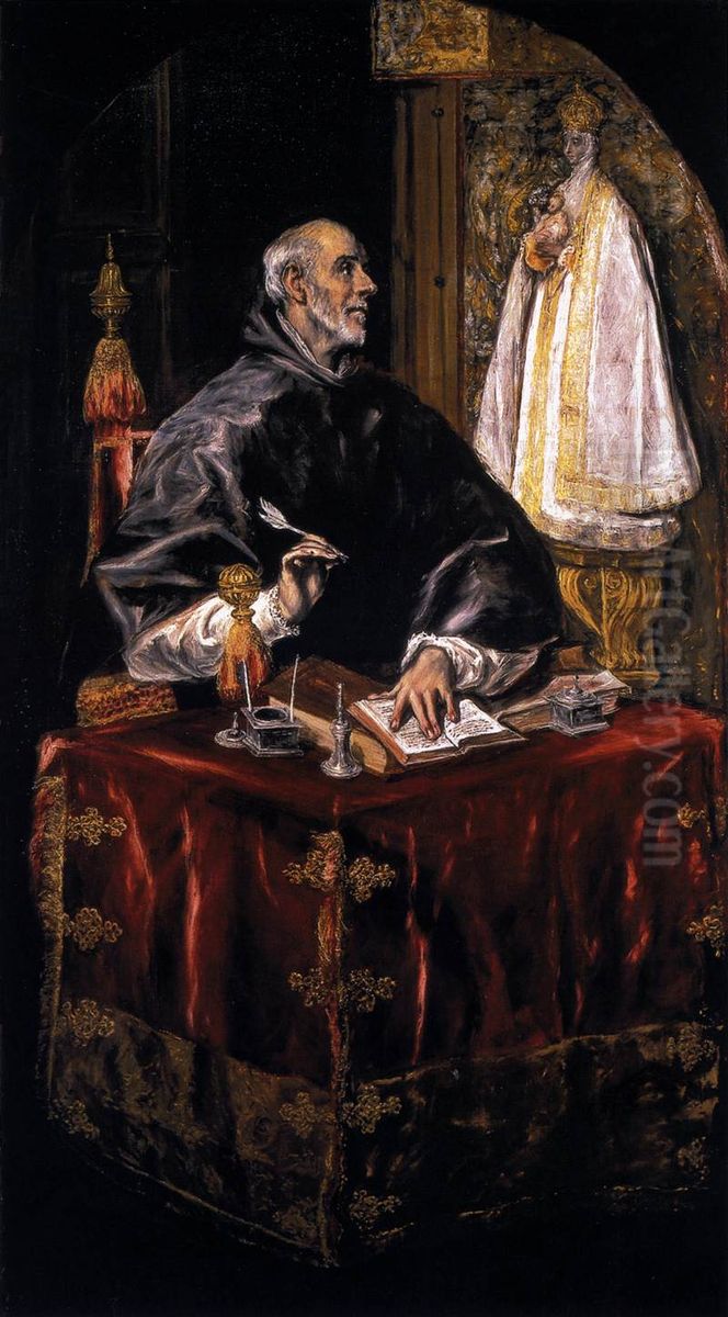 St Ildefonso Oil Painting by El Greco