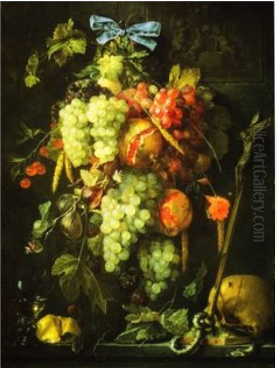 A Vanitas Fruit-piece Oil Painting by Jan Davidsz. De Heem