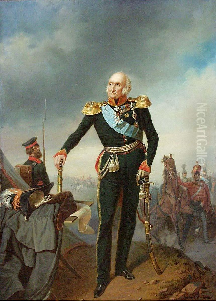 Portrait of Field-Marshal Prince P.H. Wittenstein Oil Painting by Georg von Bothmann