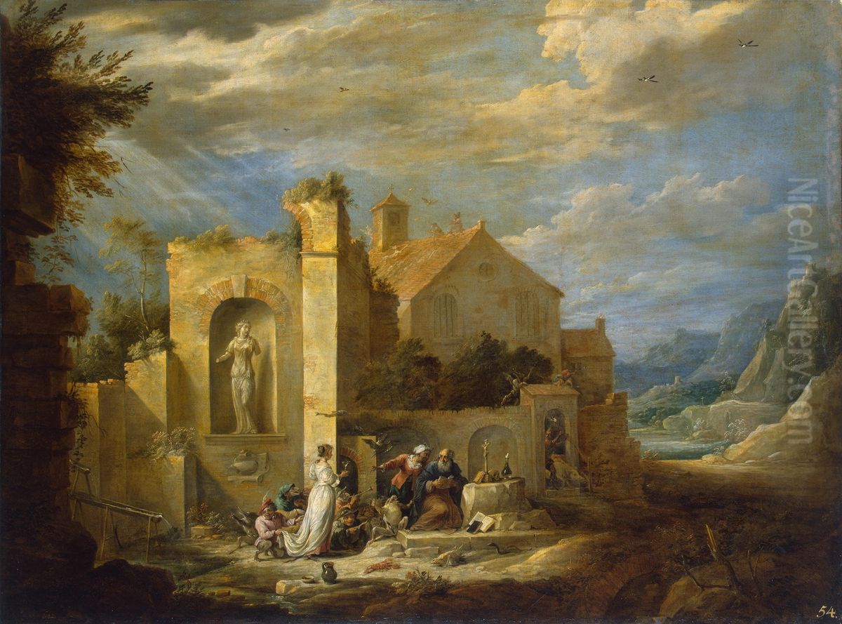 Temptation of St Antony Oil Painting by David Teniers the Younger