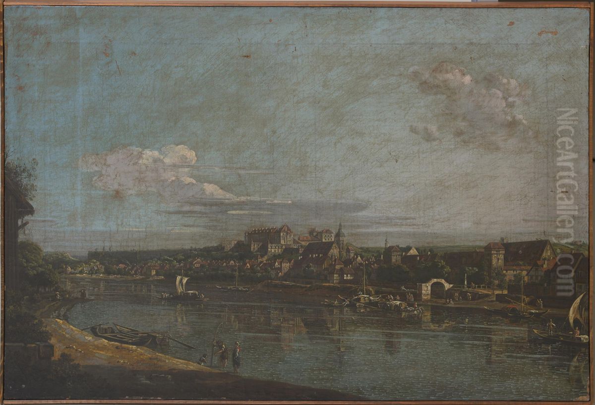 View of Pirna Oil Painting by Bernardo Bellotto