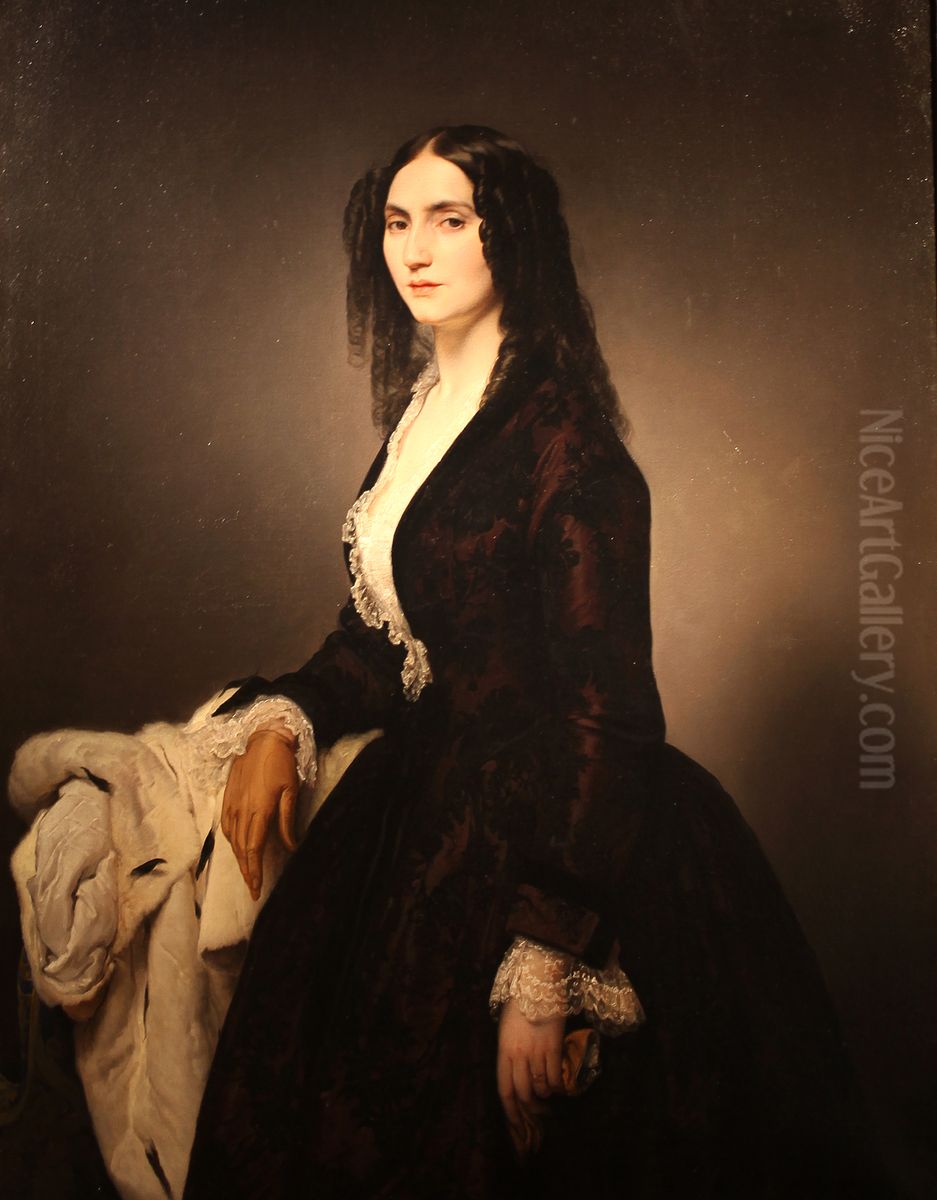 Portrait of Matilde Juva Branca Oil Painting by Francesco Hayez