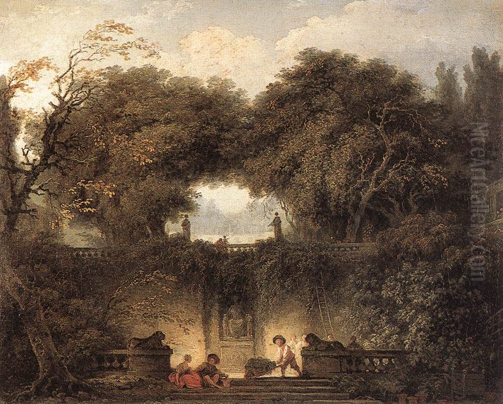 Le Petit Parc Oil Painting by Jean-Honore Fragonard