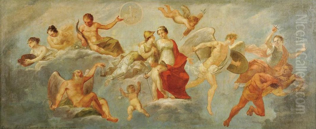 Deuses no Olimpo Oil Painting by Domingos Sequeira