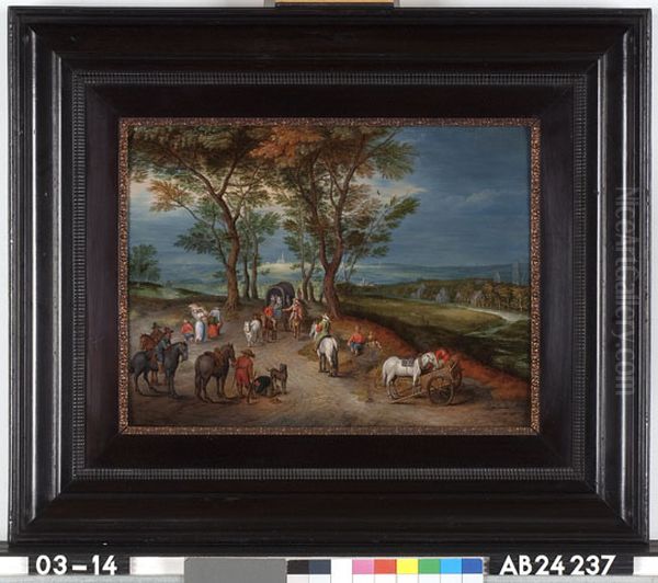 Landschap met ruiters Oil Painting by Peeter van Bredael