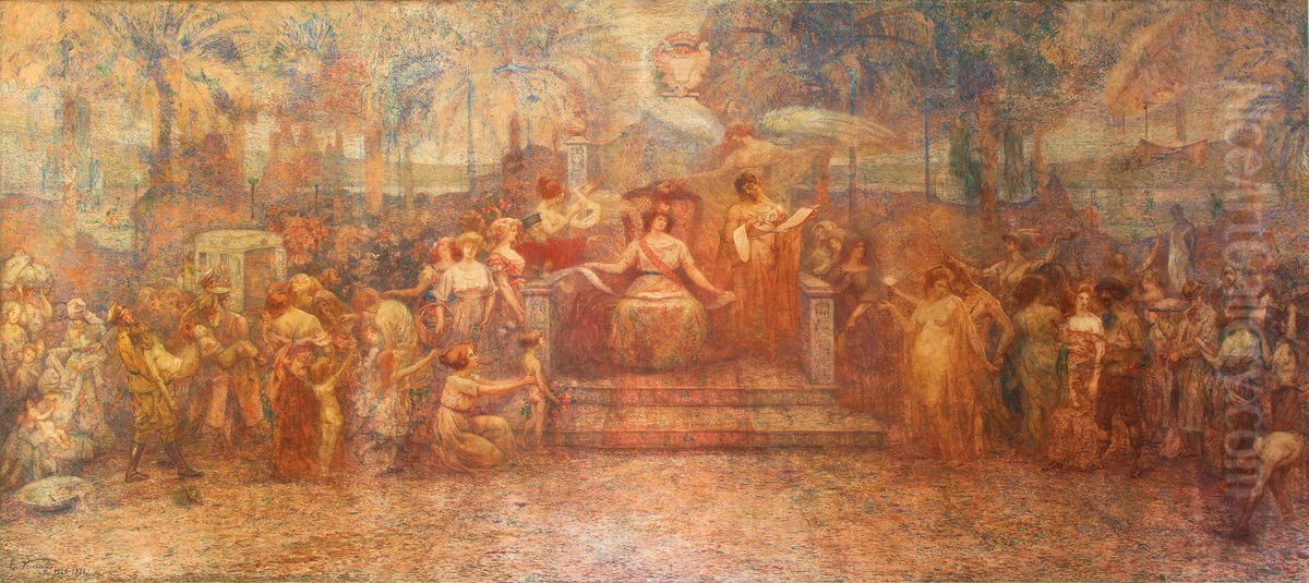 Deveres da Cidade (Painel central do Triptico) Oil Painting by Eliseu Visconti