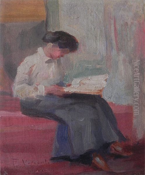 Leitura Oil Painting by Eliseu Visconti