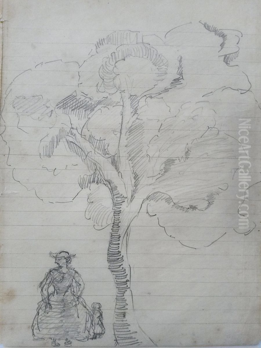 Arvore com figuras Oil Painting by Eliseu Visconti