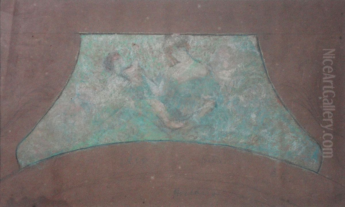 Figuras - Estudo para o Theatro Municipal do Rio de Janeiro Oil Painting by Eliseu Visconti