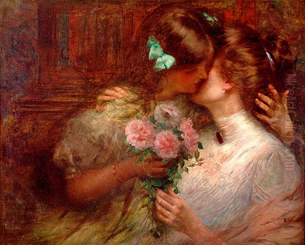 The kiss Oil Painting by Eliseu Visconti