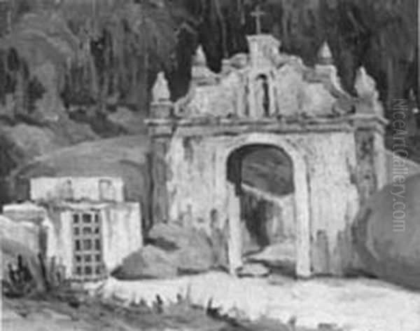 Estrada para o Convento da Penha de Vitoria, da colecao Museu Historico Nacional Oil Painting by Euclides Fonseca