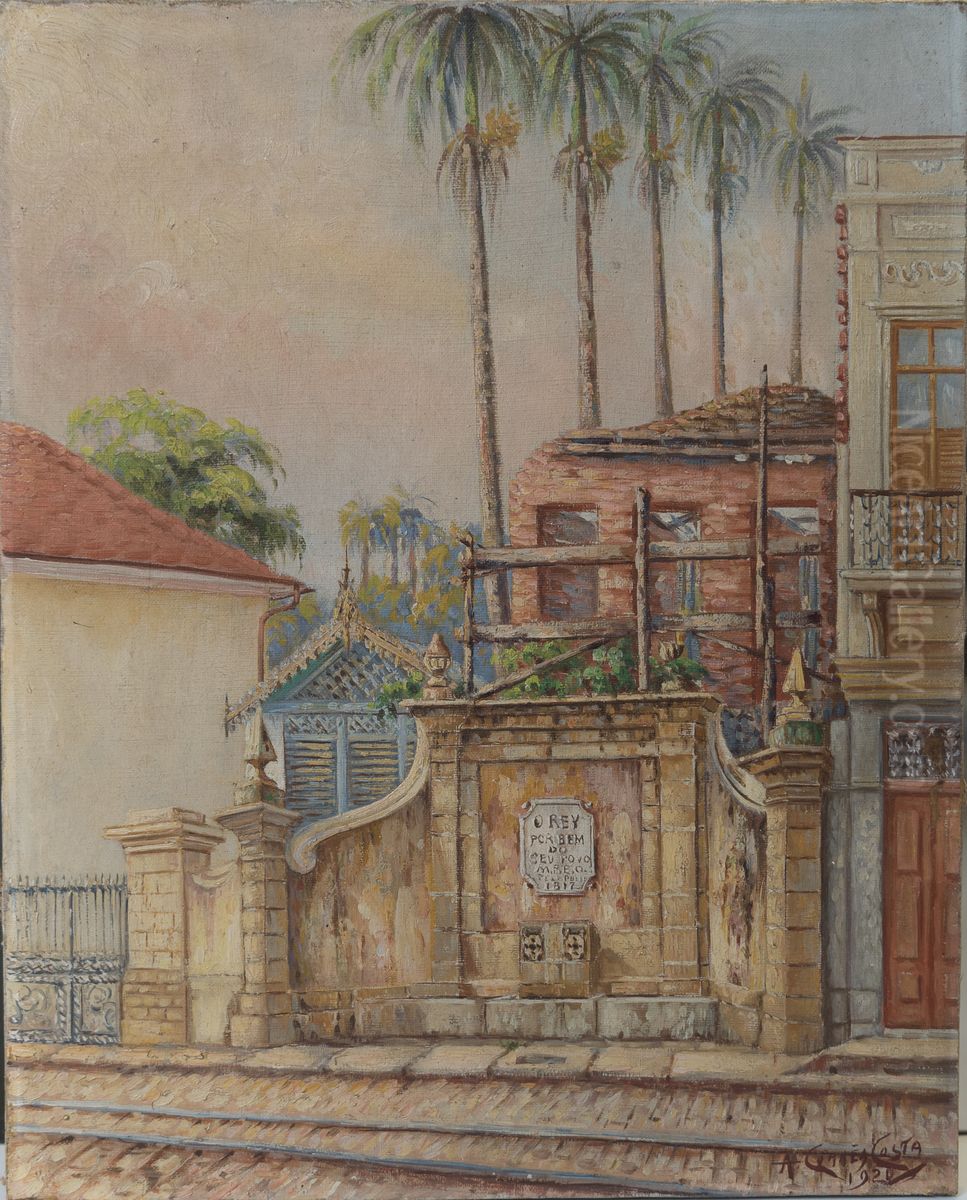 Chafariz da Rua Riachuelo, da colecao Museu Historico Nacional Oil Painting by A. Correa Costa