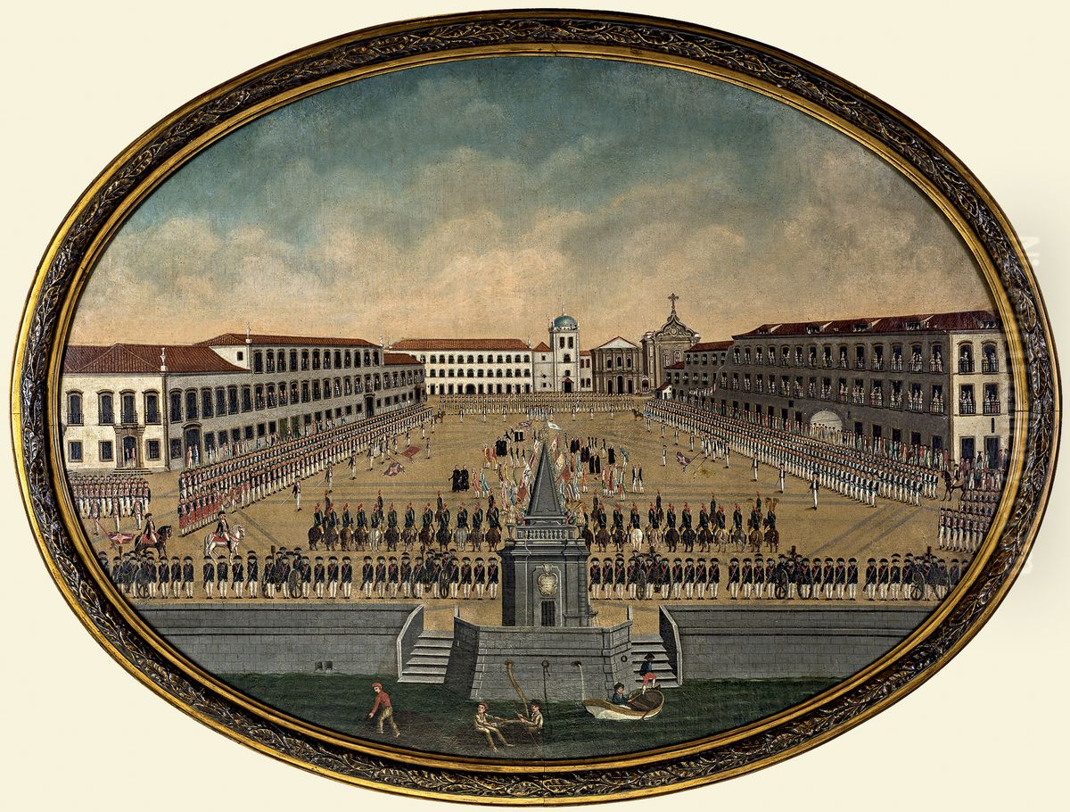 Revista militar no Largo do Paco, da colecao Museu Historico Nacional Oil Painting by Museu Historico Nacional collection