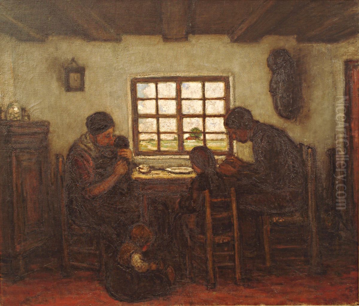 Kempisch binnenhuis Oil Painting by Jakob Smits