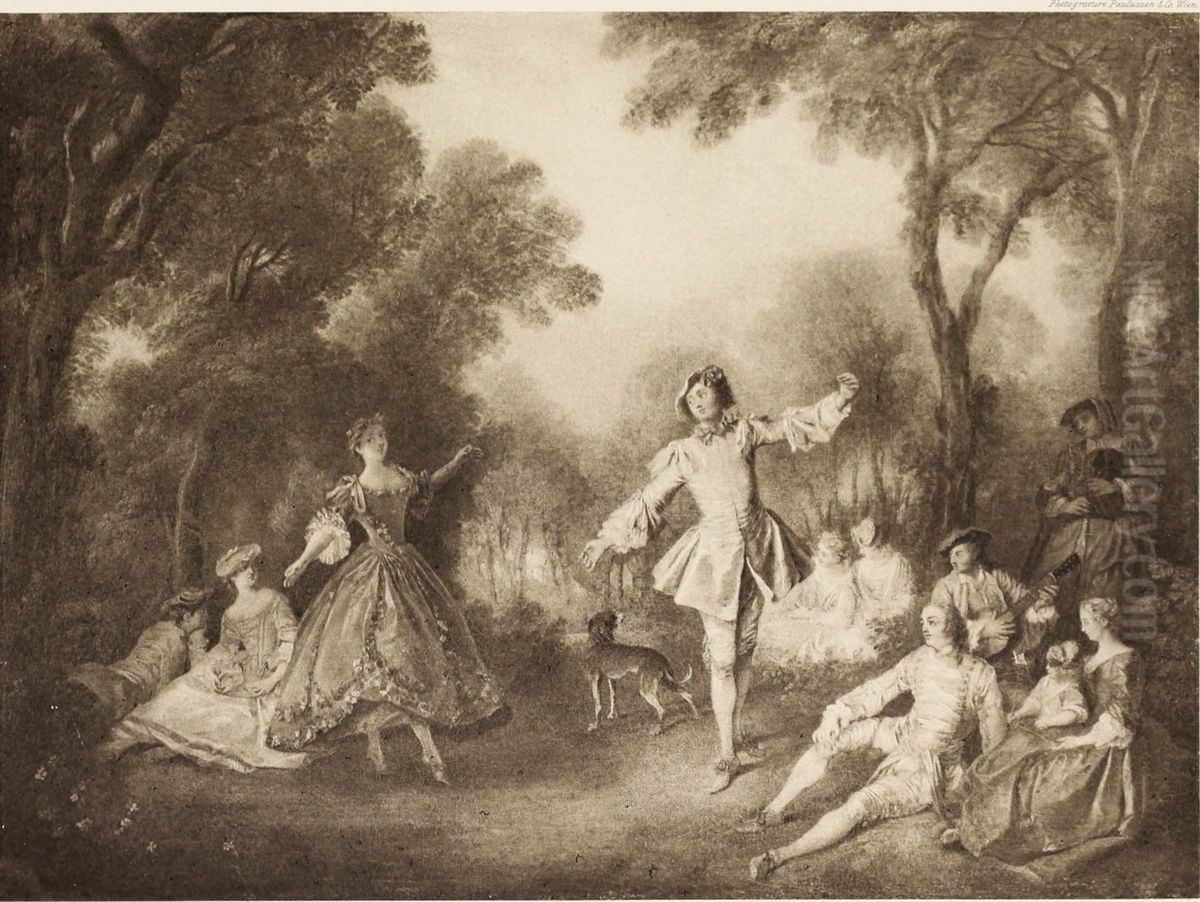 Fete Galante Oil Painting by Nicolas Lancret