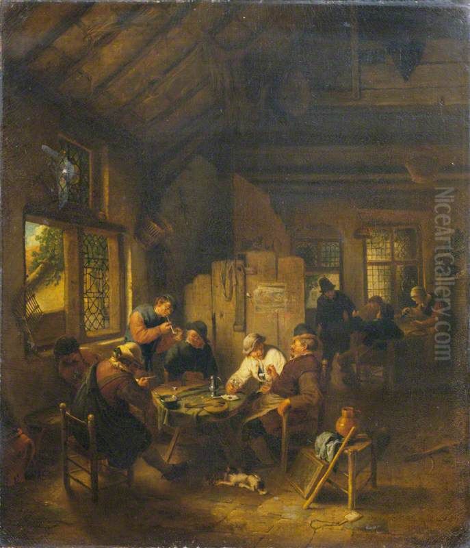 Boors Carousing Oil Painting by Adriaen van Ostade