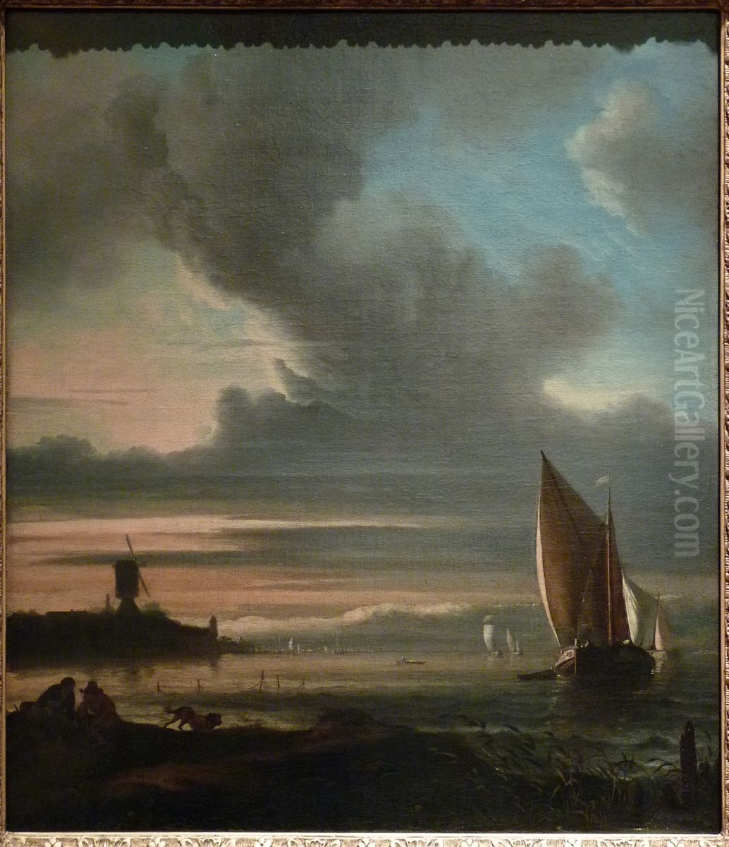 The bulwark 'Het Blauwhoofd' in Amsterdam Oil Painting by Ludolf Bakhuizen