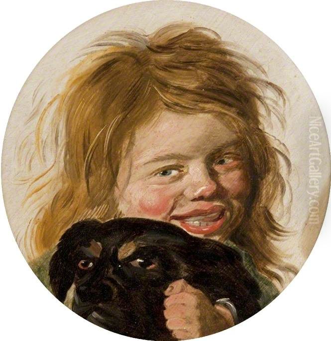 Head of a boy with a dog Oil Painting by Frans Hals
