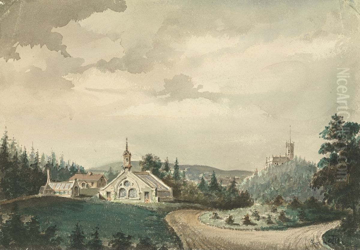 Drivhusene pa Oscarshall Oil Painting by Wilhelm von Hanno