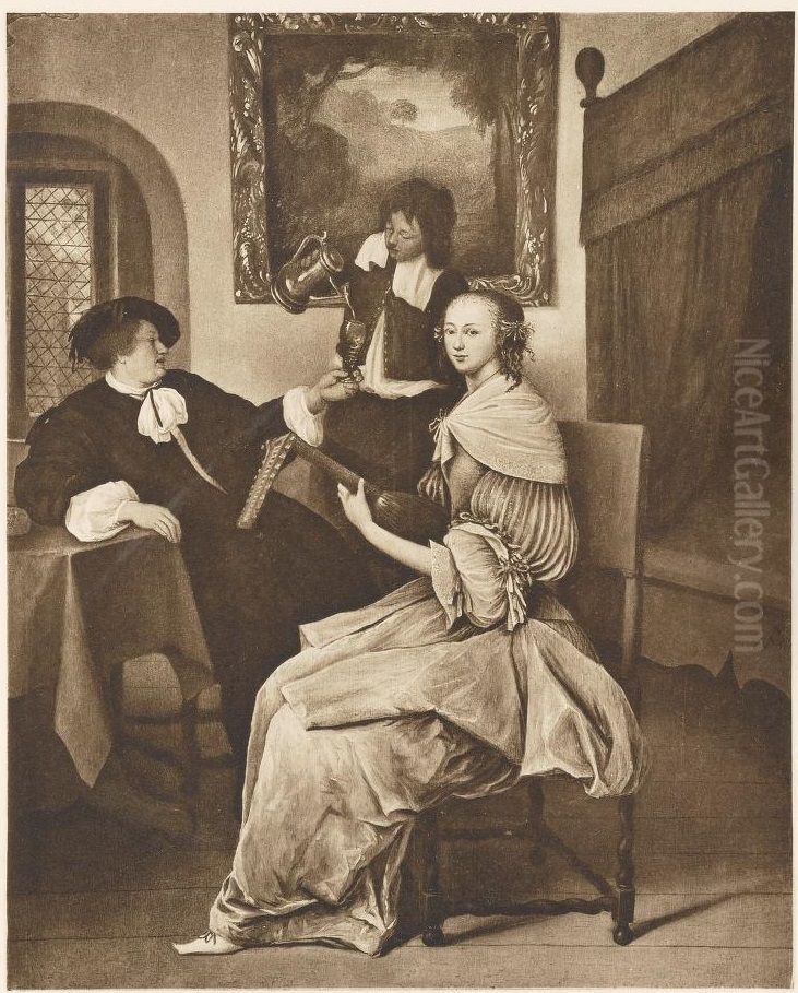 The Luteplayer, or Family scene Oil Painting by Jan Steen