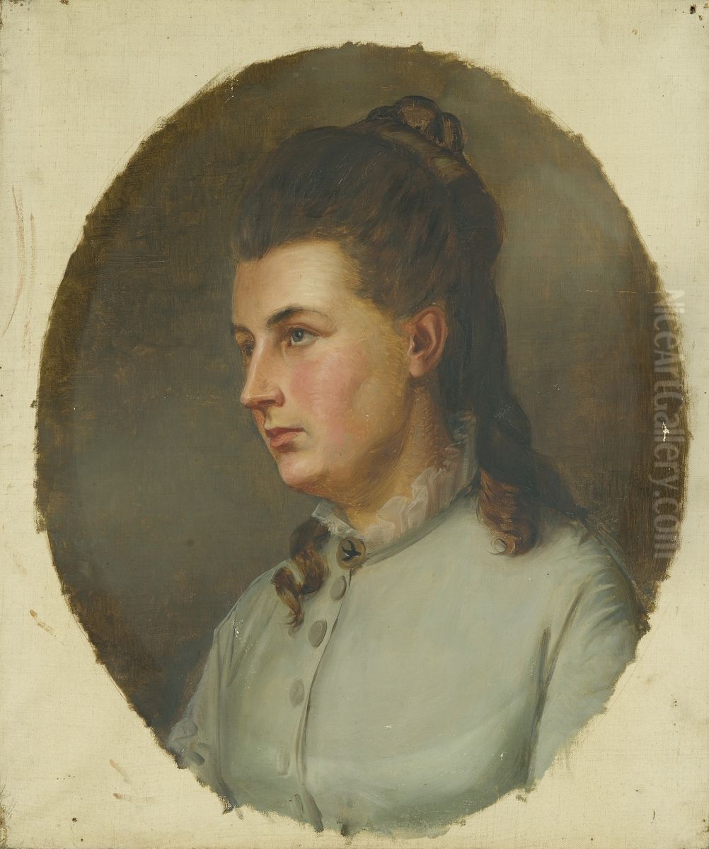 Portrett av Kirsten Diriks Oil Painting by Andrea Gram