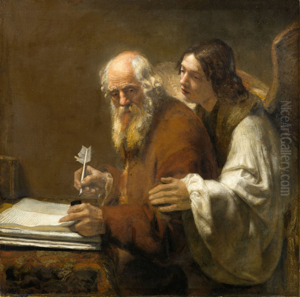 St. Matthew and the Angel Oil Painting by Karel van der Pluym