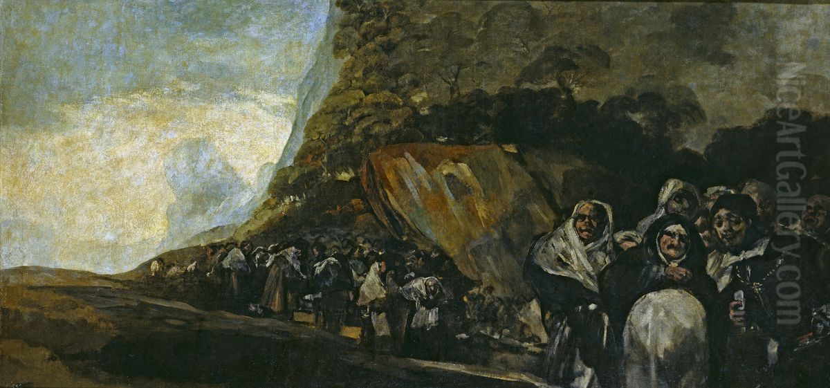 Peregrinacion a la fuente de San Isidro Oil Painting by Francisco Goya Fuendetodos