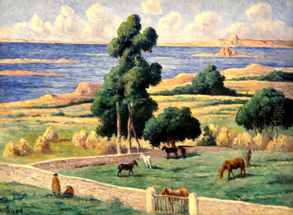 L'ile a bois, Kermouster, Lezardrieux Oil Painting by Maximilien Luce