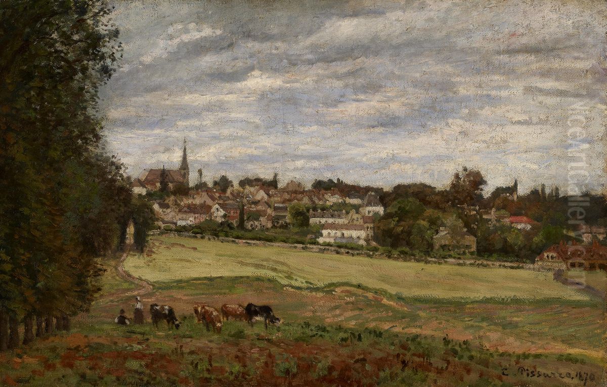 View of the Village of Marly-le-Roi Oil Painting by Camille Pissarro