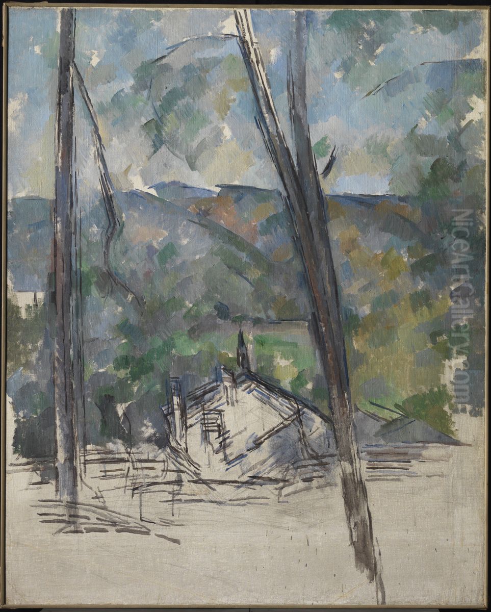 La Route a Le Tholonet Oil Painting by Paul Cezanne