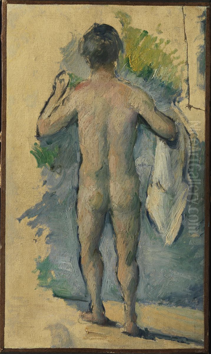 Standing Bather Seen from Behind Oil Painting by Paul Cezanne