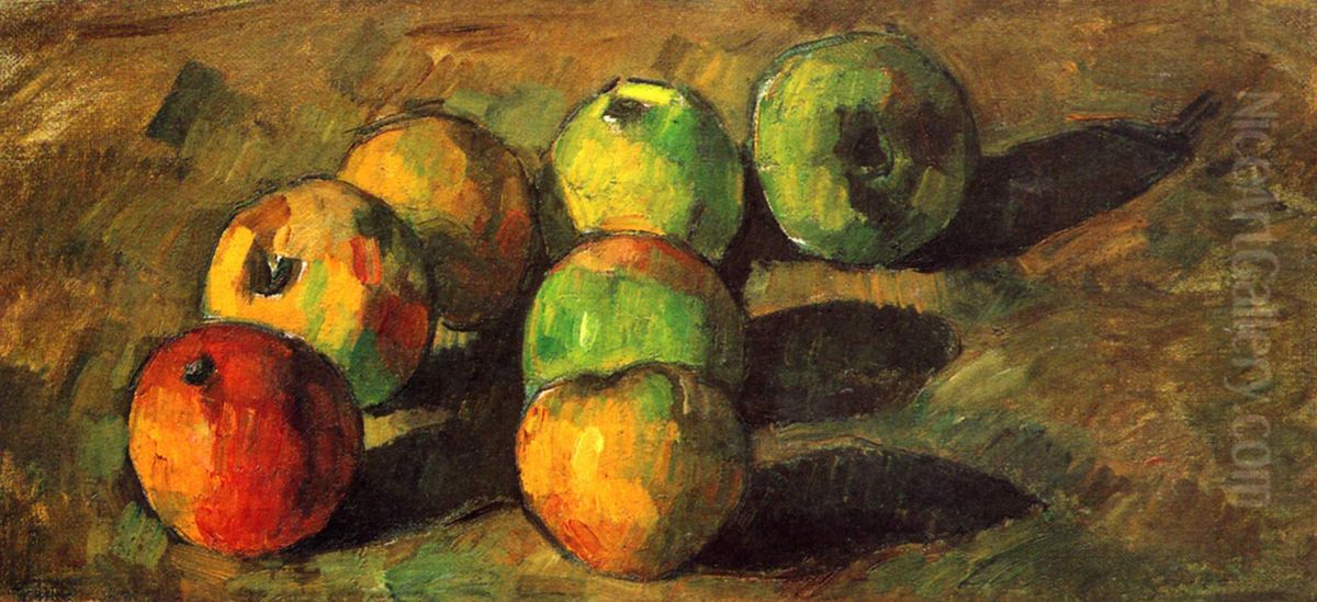 Nature morte aux sept pommes. Oil Painting by Paul Cezanne