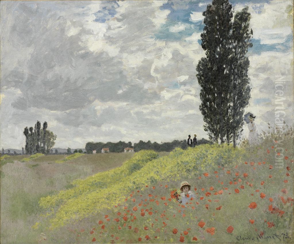 A Walk in the Meadows at Argenteuil Oil Painting by Claude Oscar Monet
