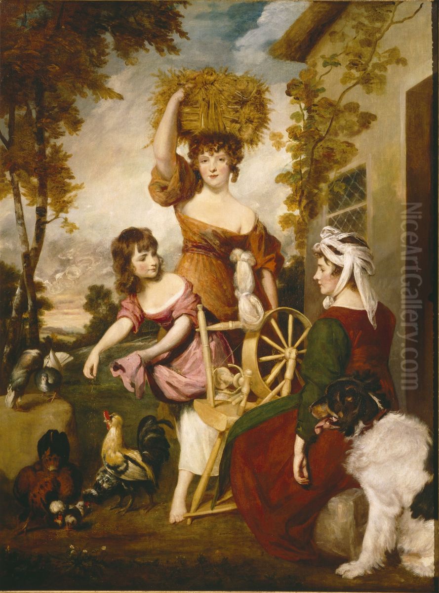 The Cottagers Oil Painting by Of Sir Joshua Reynolds