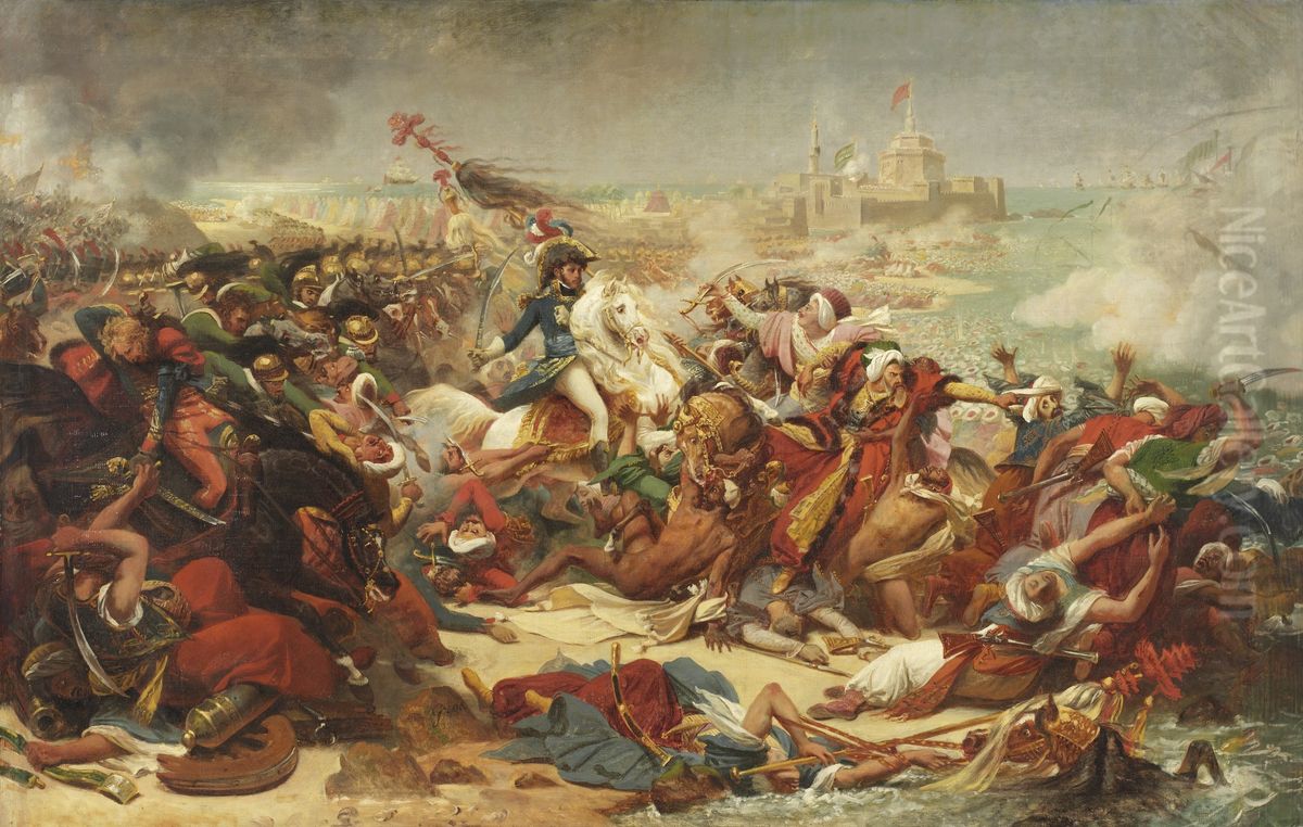 Murat Defeating the Turkish Army at Aboukir Oil Painting by Antoine-Jean Gros
