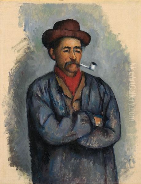 L'Homme a la pipe Oil Painting by Paul Cezanne