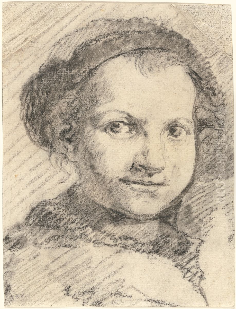 A Boy Smiling Oil Painting by Francesco Zuccarelli