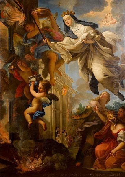 The Miracle Of The Blessed Mafalda Oil Painting by Bartolomeo Giuseppe Chiari