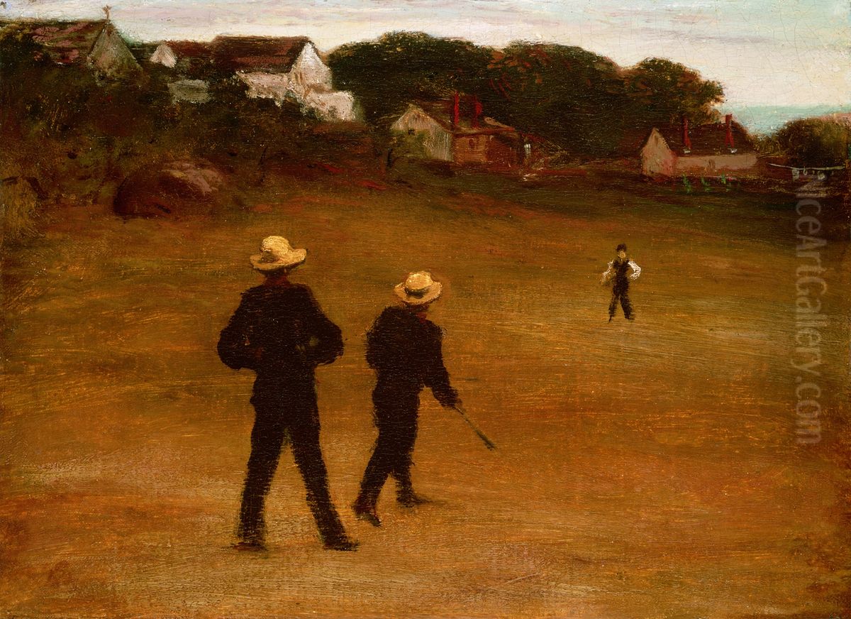The Ball Players Oil Painting by William Morris Hunt