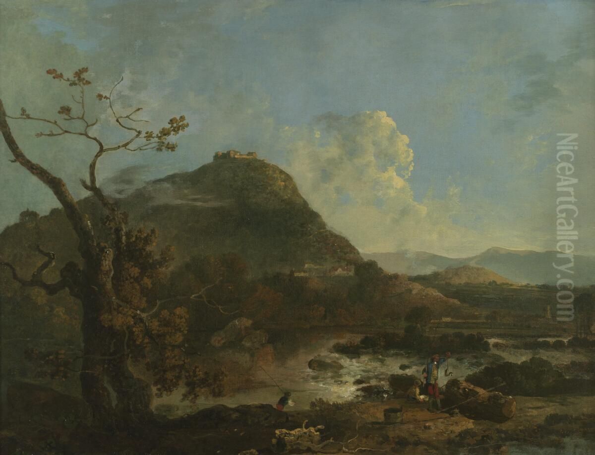 Castell Dinas Bran Oil Painting by Richard Wilson