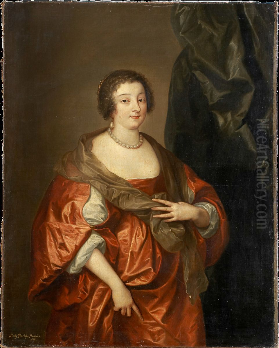 Portrait of Penelope Naunton, Lady Herbert Oil Painting by Sir Anthony Van Dyck