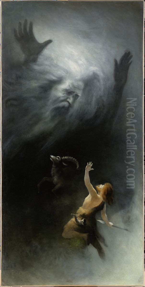 Thou Shalt Not Kill Oil Painting by Karl Wilhelm Diefenbach